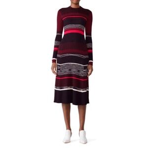 Proenza Schouler Black & Red Space Dye Knit Dress